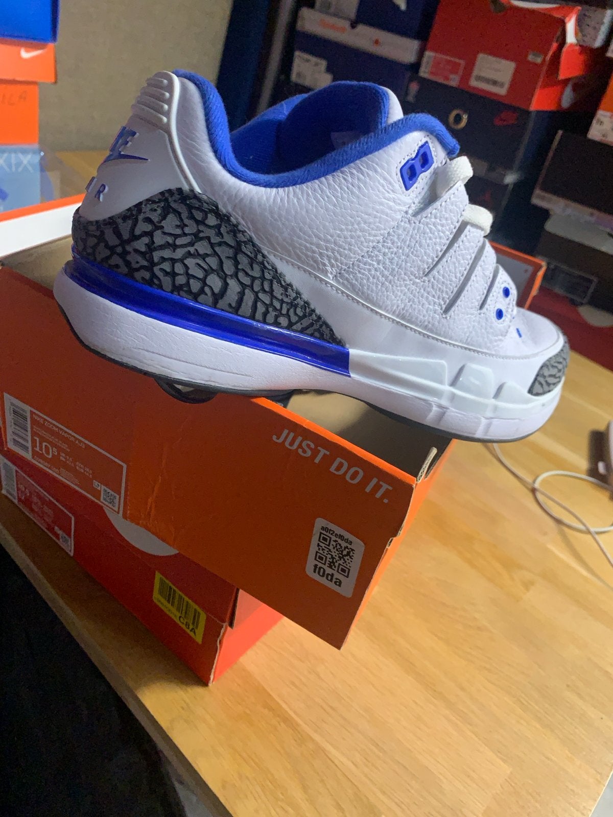 Nike Zoom Vapor AJ3 -Federer”/Tennis/Maat 44.5, Kleding | Heren, Wit, Ophalen of Verzenden, Sneakers of Gympen, Zo goed als nieuw