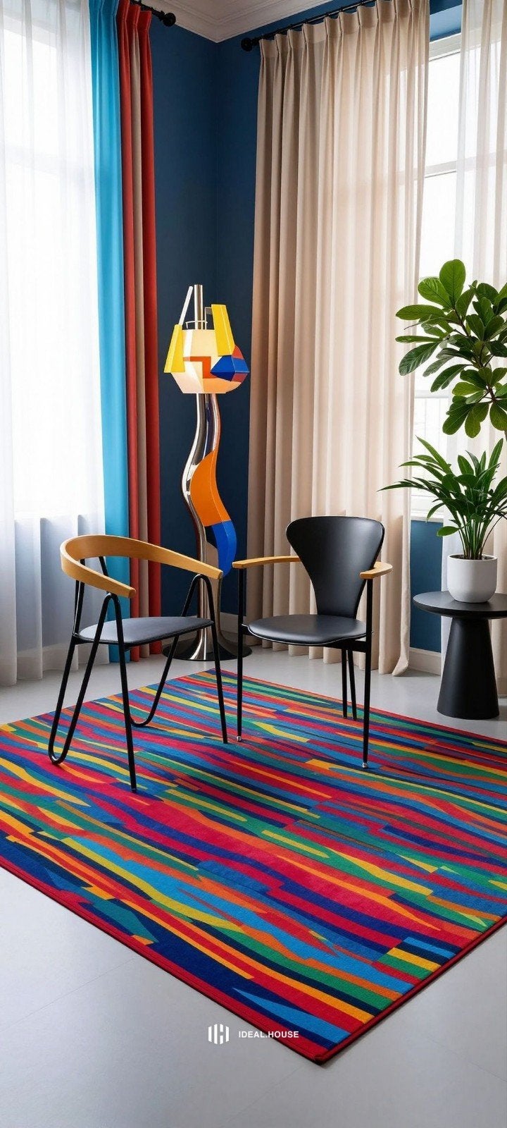 Set van Twee Italiaanse Postmodern Design Eetkamerstoelen, Ophalen, Gebruikt, Twee, Overige kleuren