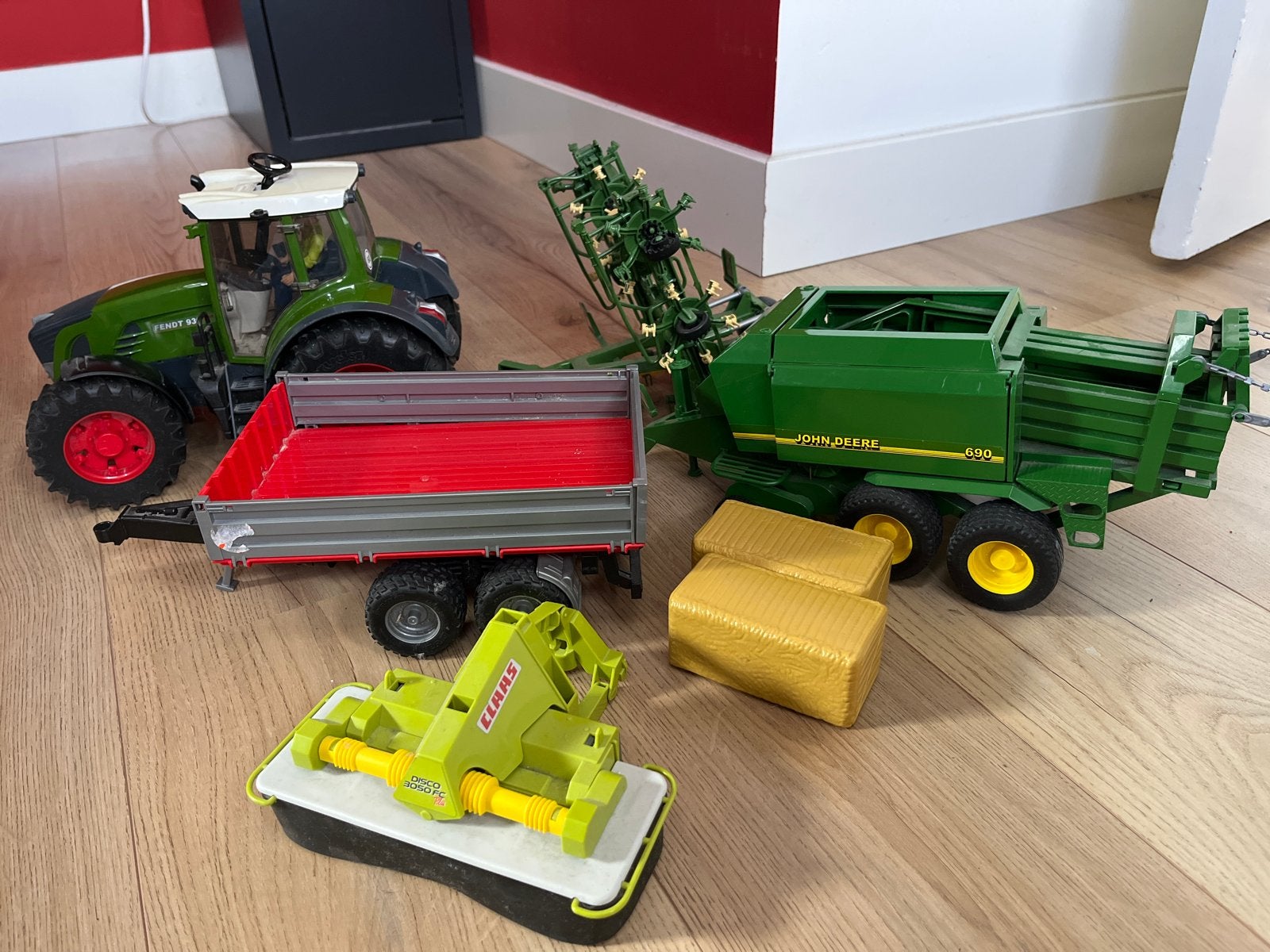 Bruder speelgoed set: Fendt tractor, aanhanger en meer, Ophalen of Verzenden, Gebruikt