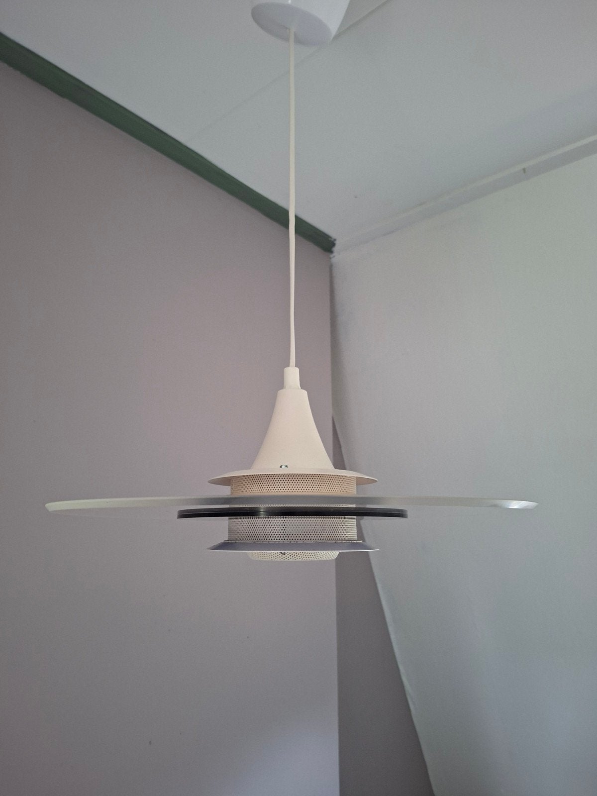Vintage Deense hanglamp, Gebruikt, Onbekend, Onbekend, Metaal
