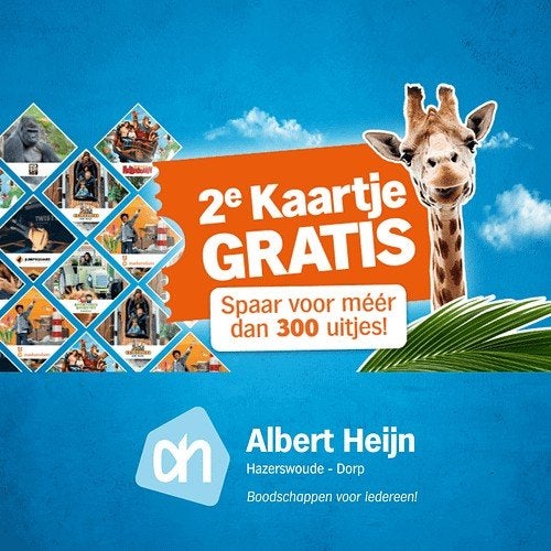 Albert Heijn 2e kaartje gratis spaarzegels, Ophalen of Verzenden, Winkel, Super of Benzinepomp, Zegels, Bonnen of Punten