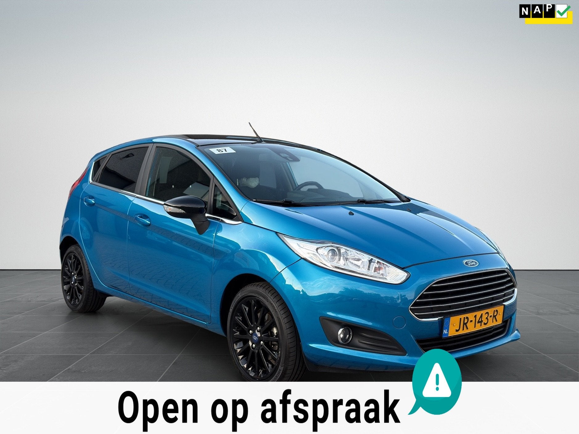 Ford Fiesta 1.0 EcoBoost Candy Blue Edition, Airco, 5D, Nap, Auto's, Ford, Voorwielaandrijving, 101 pk, Euro 6, Blauw