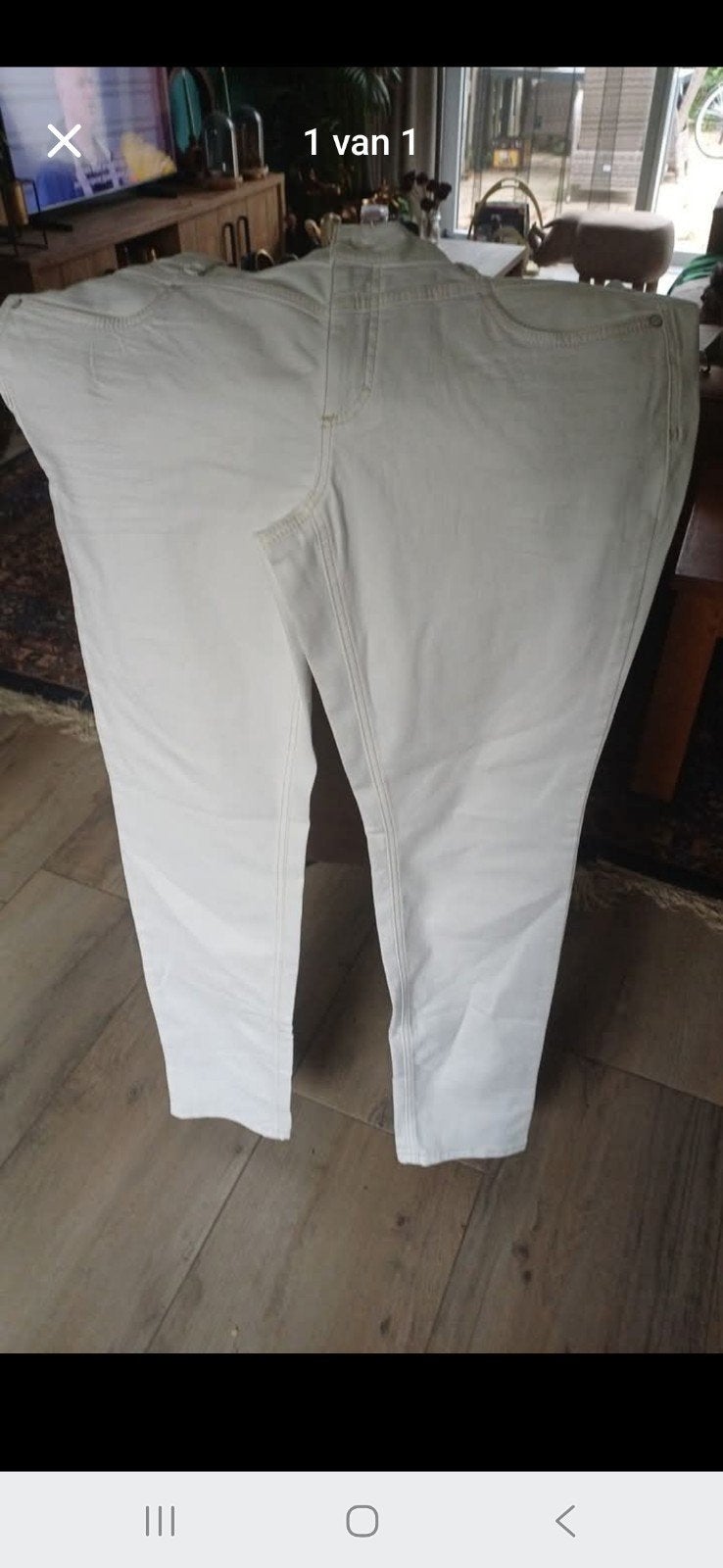 Nieuwe witte broek mt 46 extra lang (lengte 38), Ophalen, Ascari, Wit, Maat 46/48 (XL) of groter