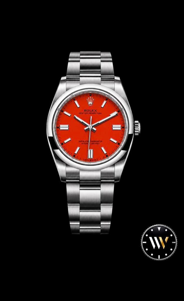 Rolex Oyster Perpetual 36 Coral-red  Discontinued 126000 New, Sieraden, Tassen en Uiterlijk, Horloges | Dames, Ophalen, Staal