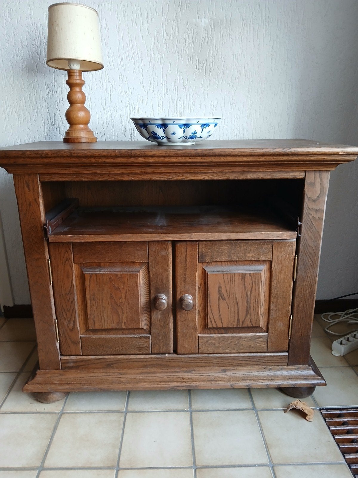 vintage tv kast, Ophalen, Gebruikt, 25 tot 50 cm, Eikenhout
