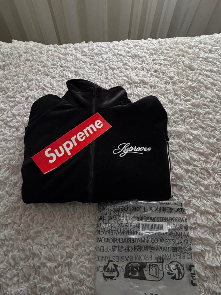 Supreme mesh velour track jacket, Ophalen of Verzenden, Nieuw, Maat 46 (S) of kleiner, Zwart