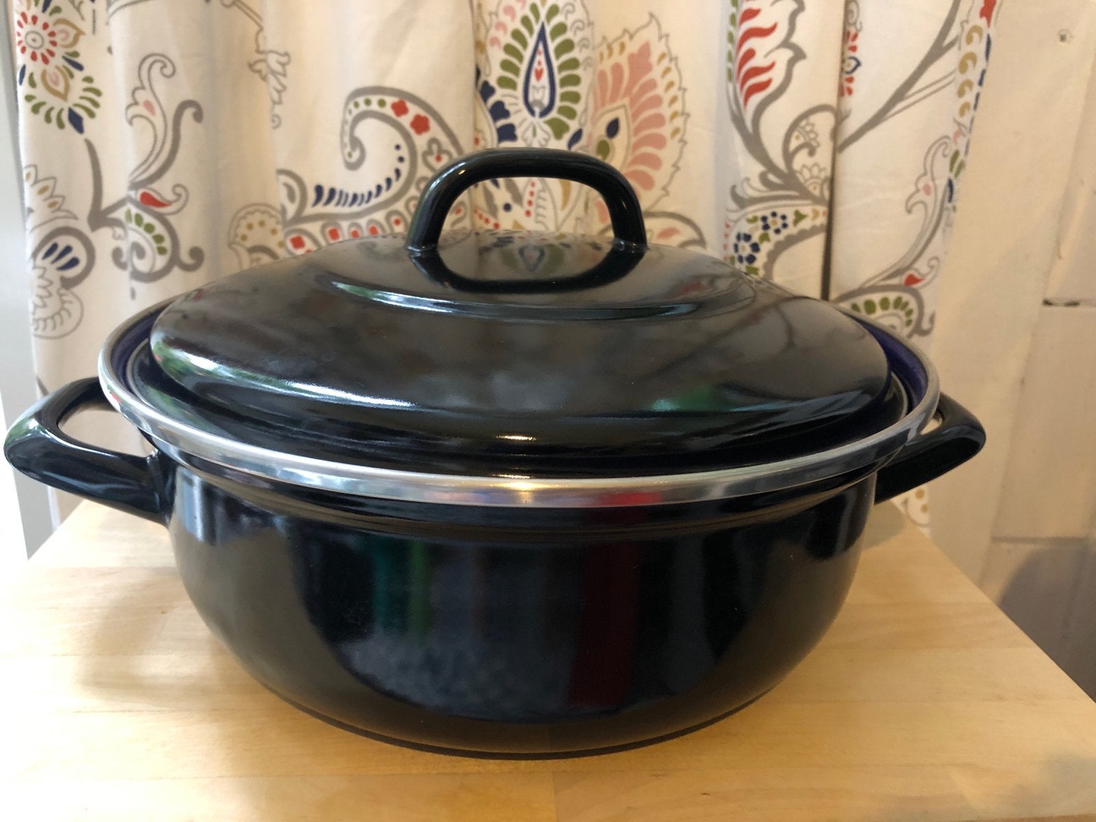 BK Braadpan Zwart/Blauw 26 cm- Geschikt voor Gas, Ophalen, Gebruikt, Braadpan, Met deksel