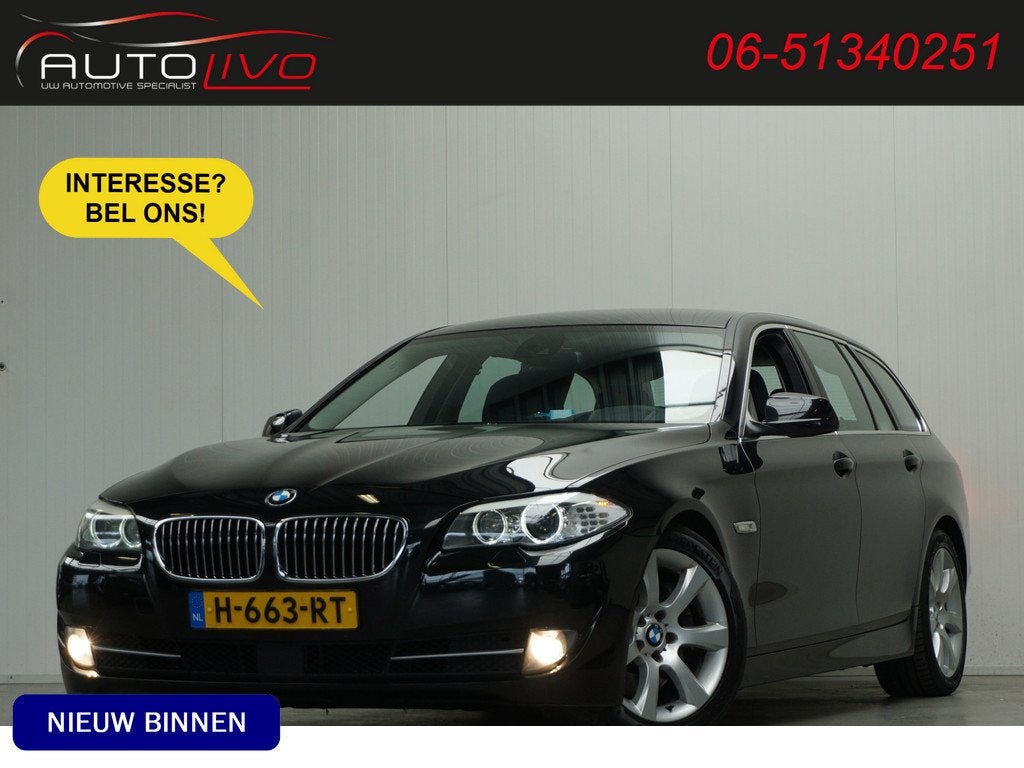 BMW 5 Serie Touring 528i High Executive 260 PK! STANDKACHEL, Auto's, BMW, Euro 5, Achterwielaandrijving, Zwart, Leder