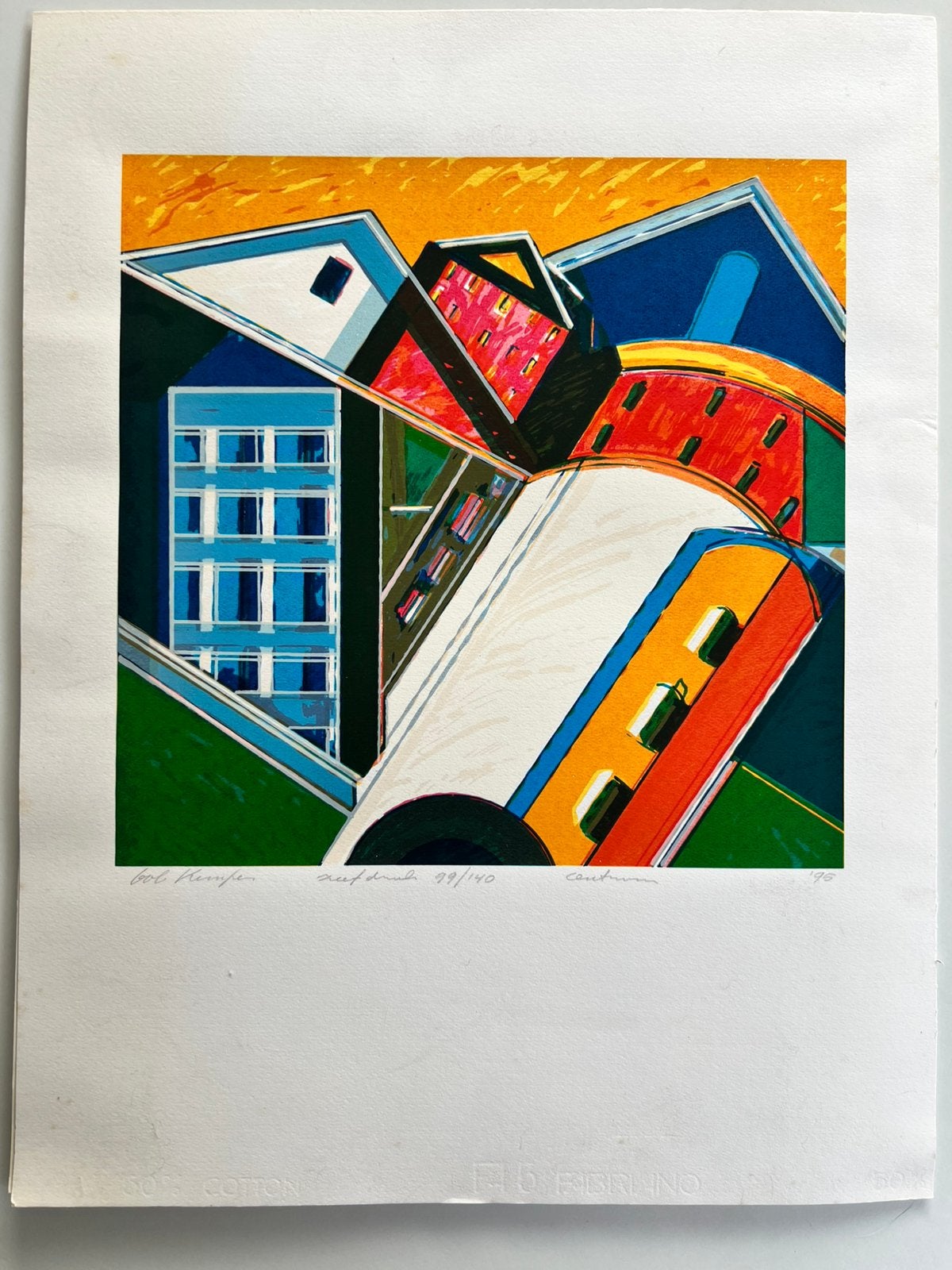 Bob Kemper – Centrum – kleurenzeefdruk 1995 – 99/140, Ophalen of Verzenden