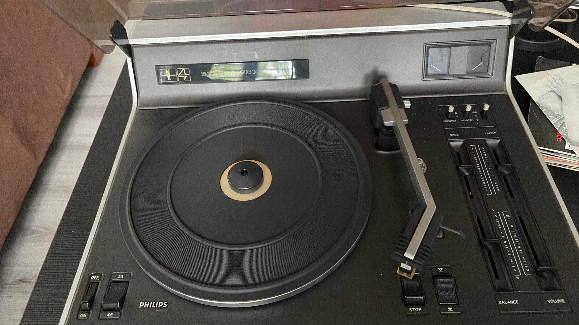 Platenspeler philips stereo 907, Audio, Tv en Foto, Platenspelers, Ophalen, Gebruikt, Platenspeler, Philips