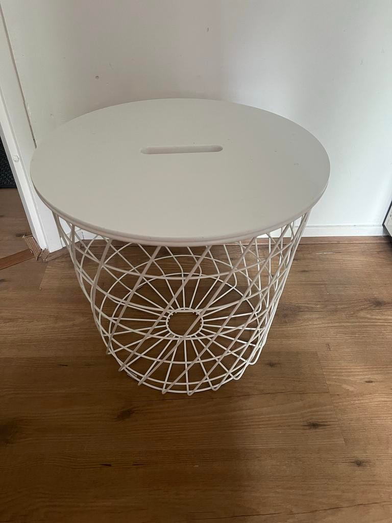 IKEA KVISTBRO Salontafel/Opbergtafel Wit, Huis en Inrichting, Ophalen, Minder dan 45 cm, Minder dan 55 cm, Gebruikt