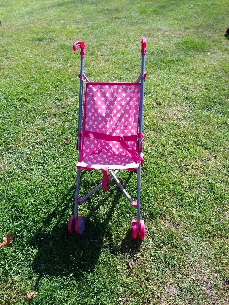 Poppenbuggy roze opvouwbaar, Ophalen, Gebruikt, Babypop