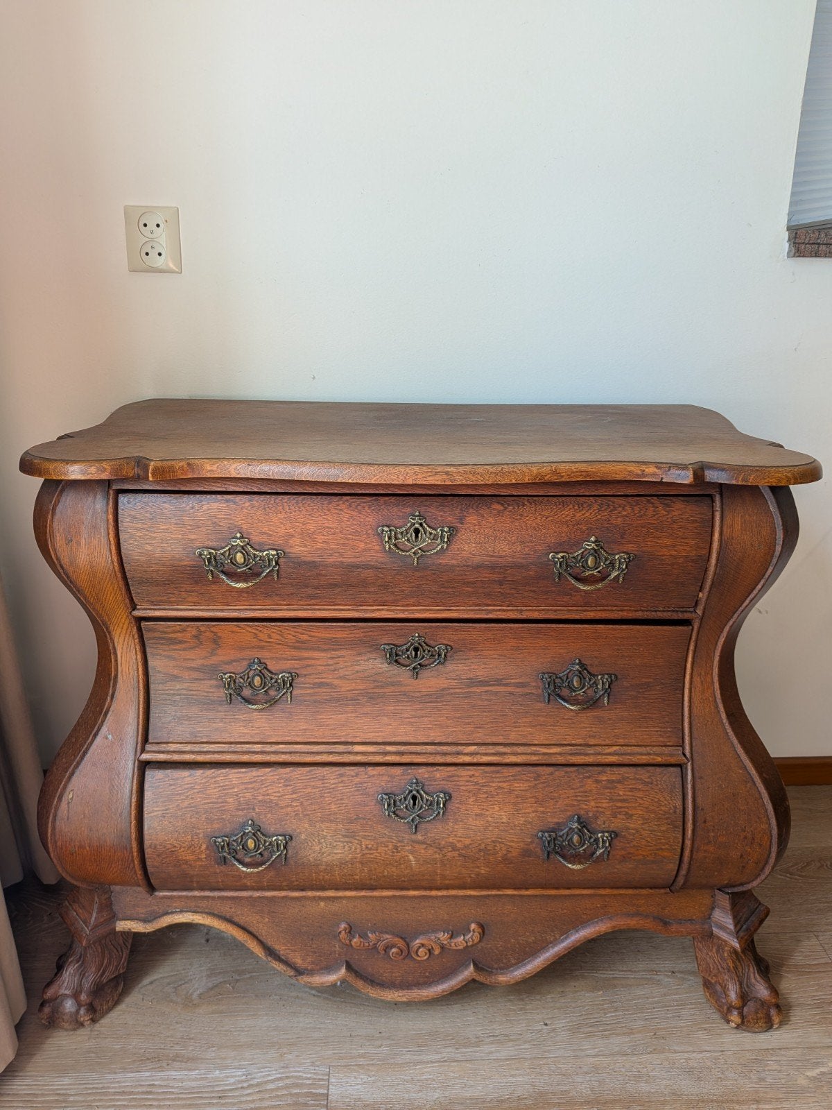 Antieke eiken ladenkast / commode, Ophalen, Gebruikt, Eikenhout, 3 of 4 laden
