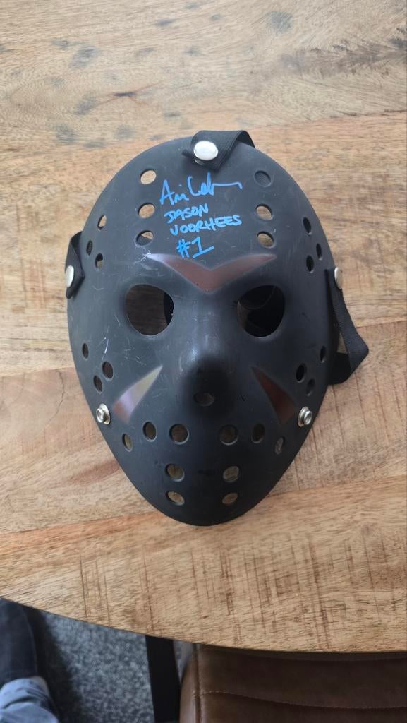 Gesigneerd Jason Voorhees masker met PSA certificaat, Verzamelen, Ophalen of Verzenden, Zo goed als nieuw, Film, Beeldje, Replica of Model