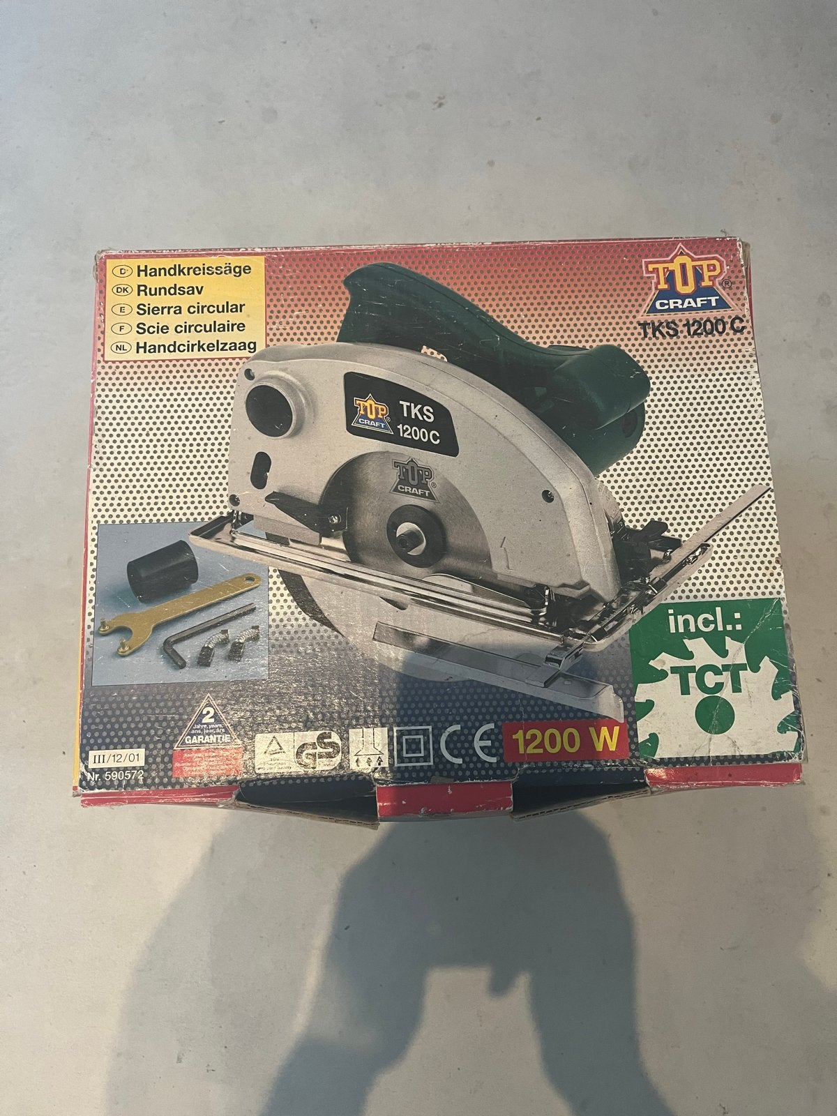 Gebruikte Craft TKS 1200 watt cirkelzaag, Doe-het-zelf en Verbouw, Gebruikt, Cirkelzaag, Ophalen of Verzenden, 30 tot 70 mm