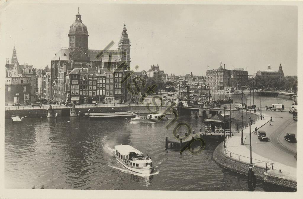 Amsterdam - Prins Hendrikkade met St Nicolaaskerk  [003-6777, Verzamelen, Verzenden, 1940 tot 1960, Gelopen, Noord-Holland