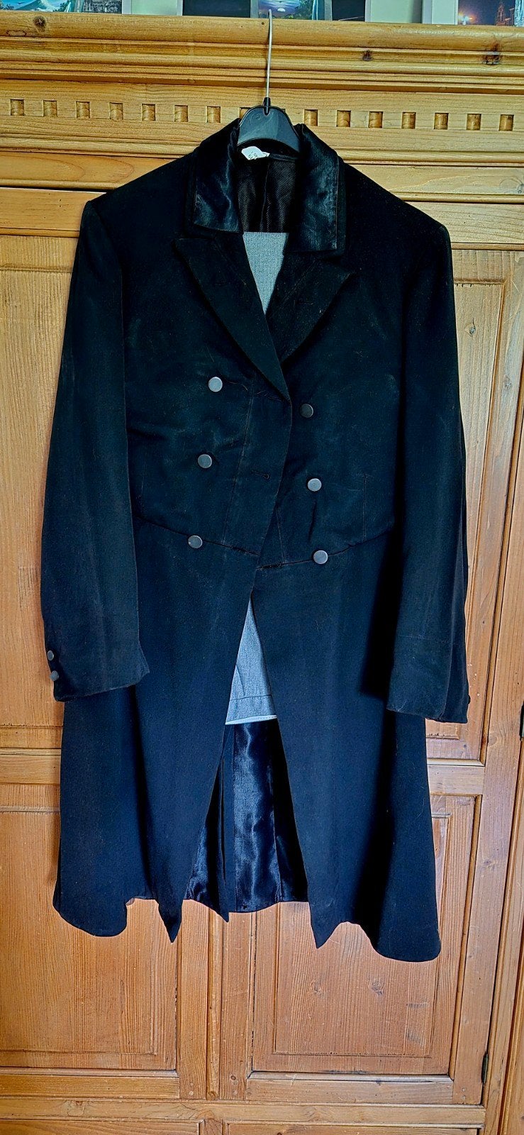 Zwarte vintage jacquet - Maat M slipjas, Kleding | Heren, Onbekend, Maat 48/50 (M), Zwart, Ophalen of Verzenden