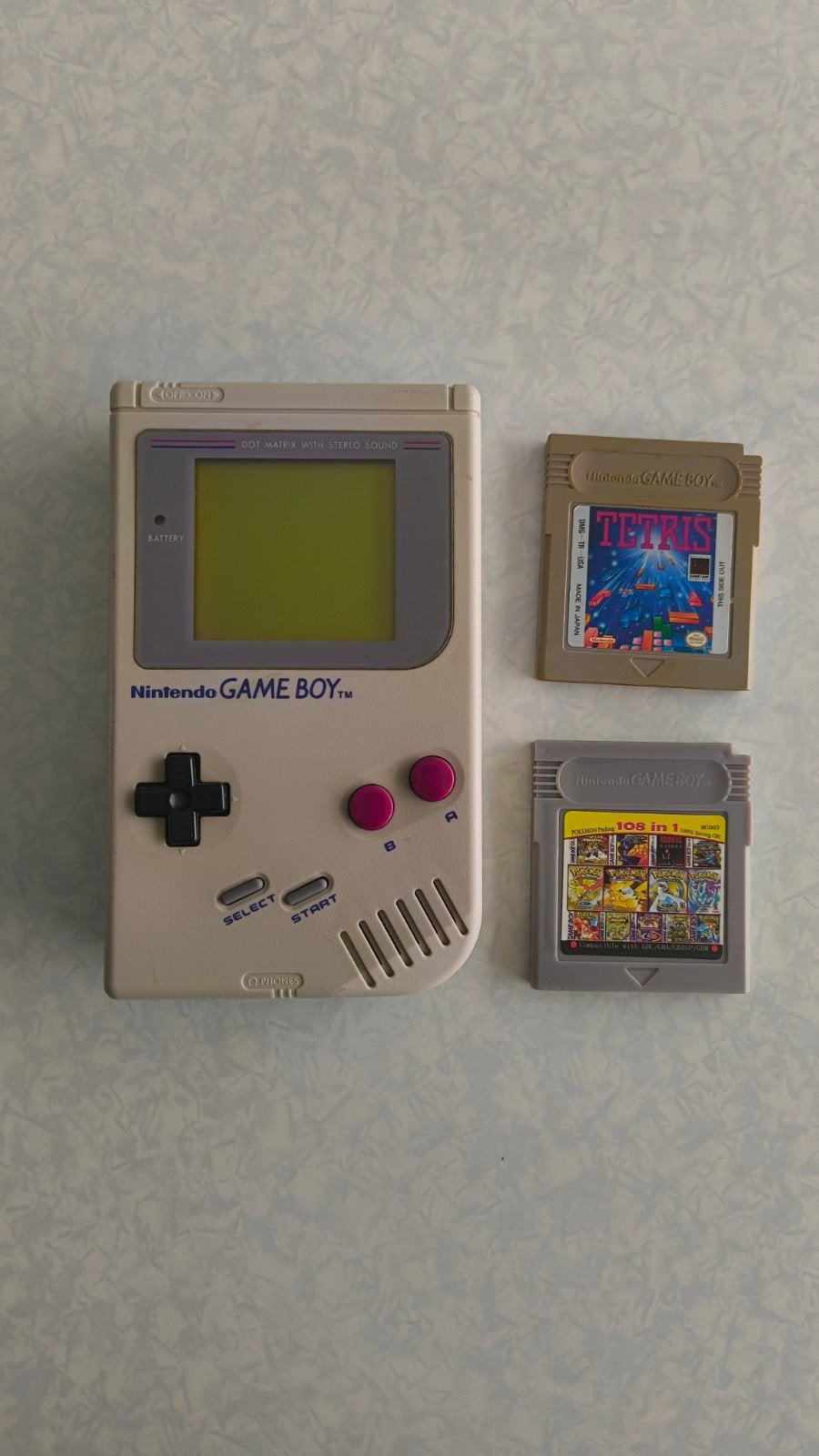Nintendo Game Boy DMG-01 met Tetris en 108-in-1 cartridge, Spelcomputers en Games, 1 speler, Ophalen of Verzenden, Puzzel en Educatief