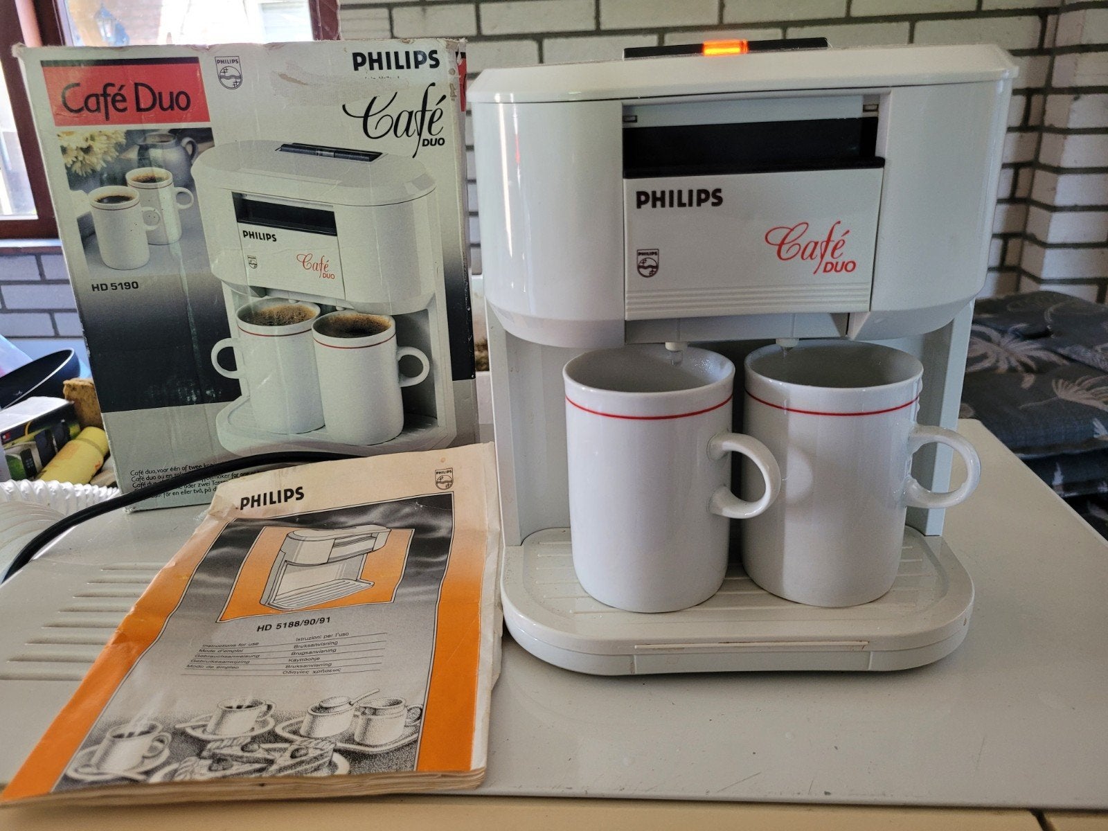 Philips Café Duo Koffiezetapparaat met kopjes en handleiding, Ophalen of Verzenden