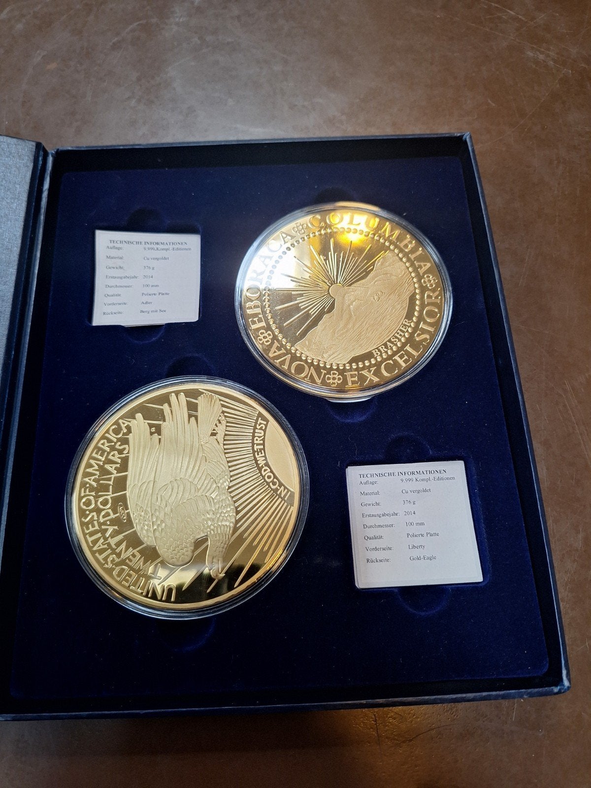 Verguld munten setje - USA en Colombia - 2014, Ophalen of Verzenden