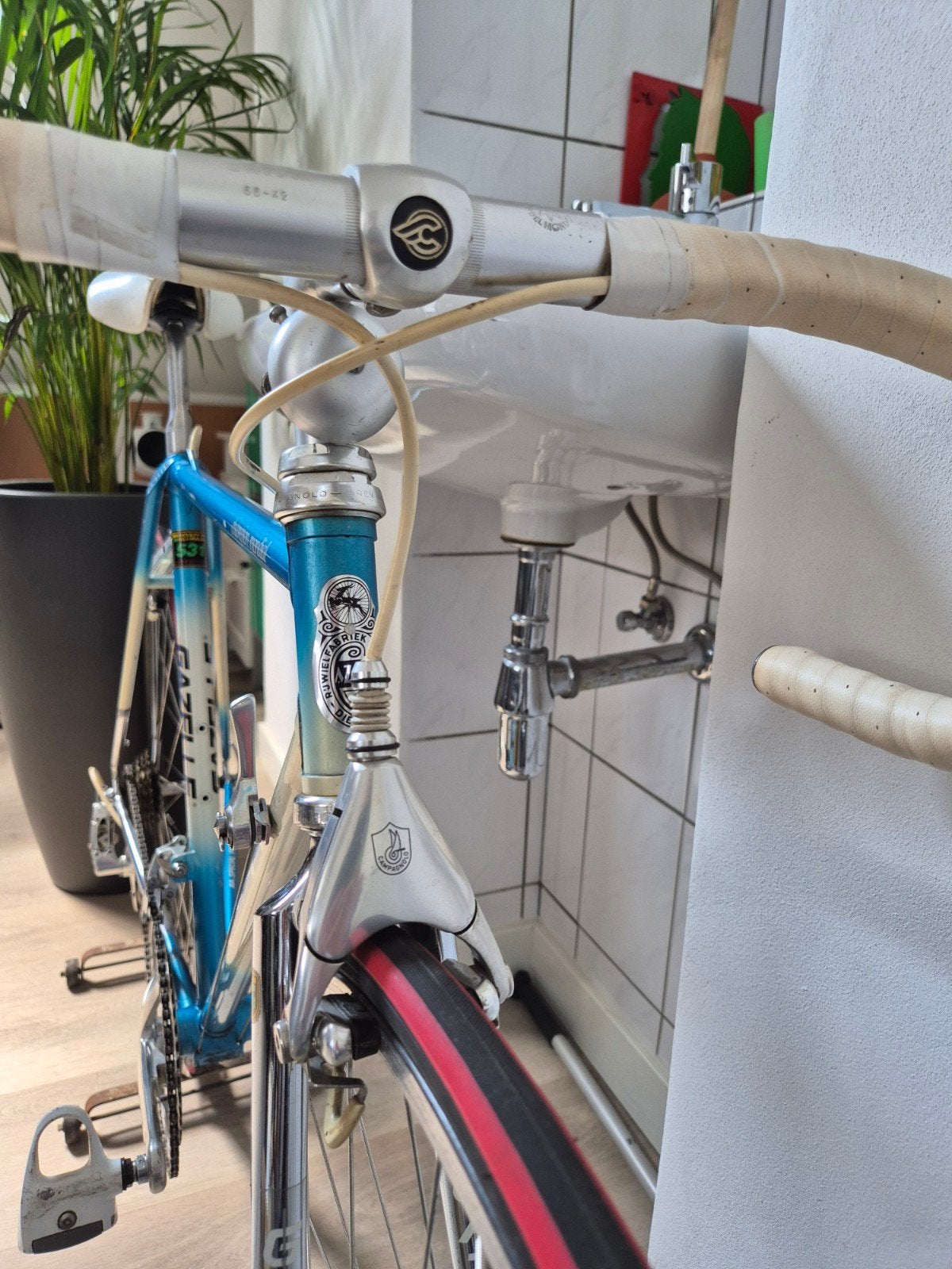 Gazelle Champion Mondial Campagnolo C Record Delta ct52, Ophalen, 28 inch, Velgrem, 49 tot 53 cm