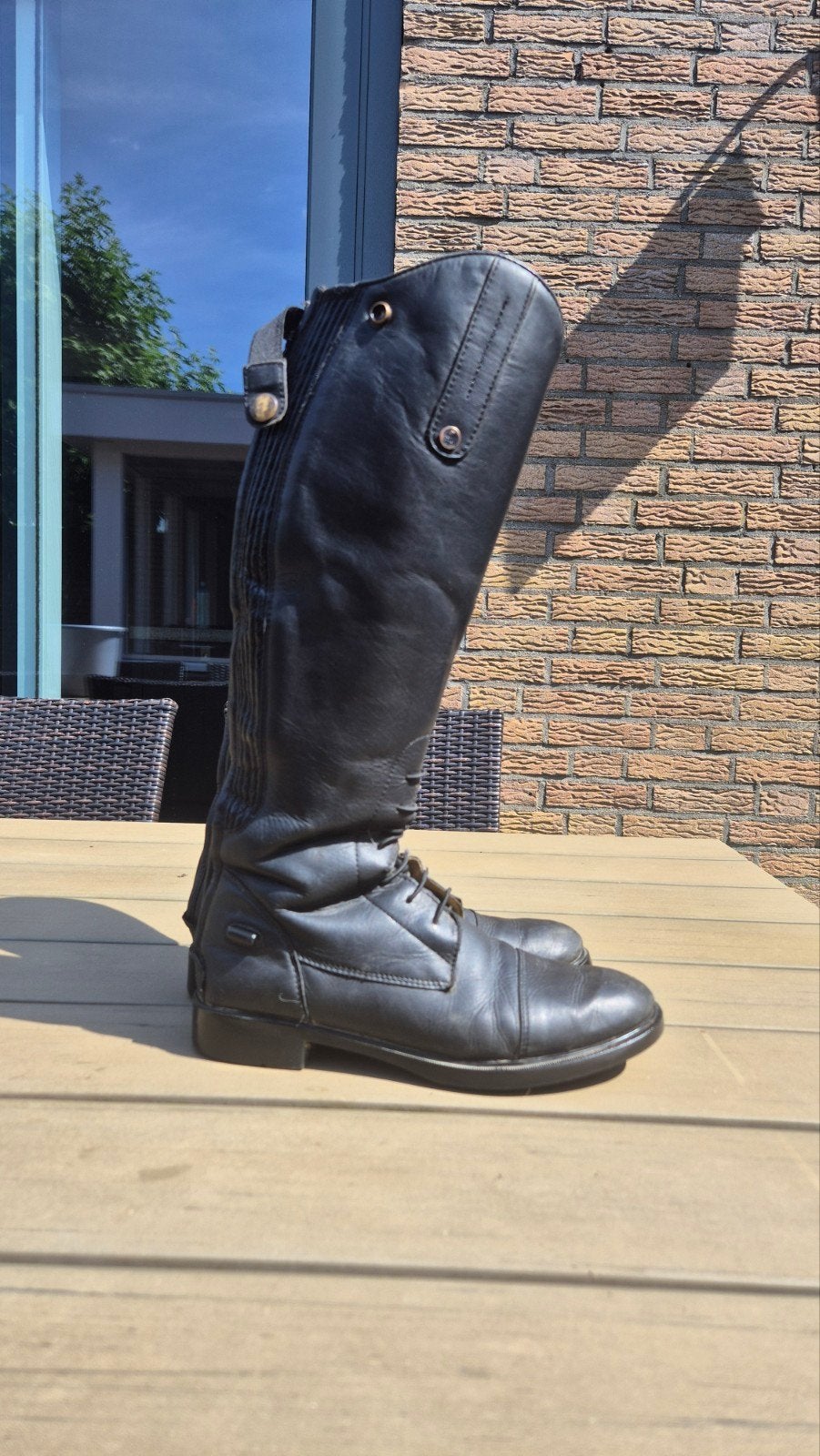 QHP rijlaarzen junior 38W, Dieren en Toebehoren, Paardrijkleding, Gebruikt, Ritssluiting, Ophalen of Verzenden, Zwart