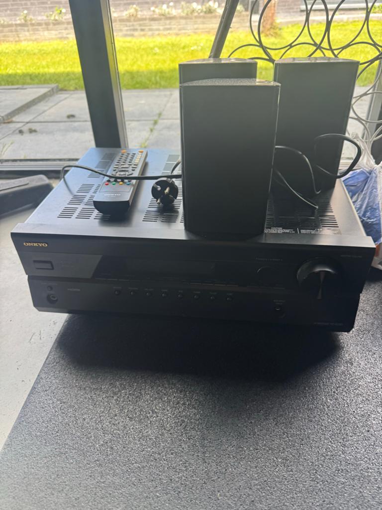 Onkyo receiver met boxen, Gebruikt, Losse componenten, Speakers, Ophalen