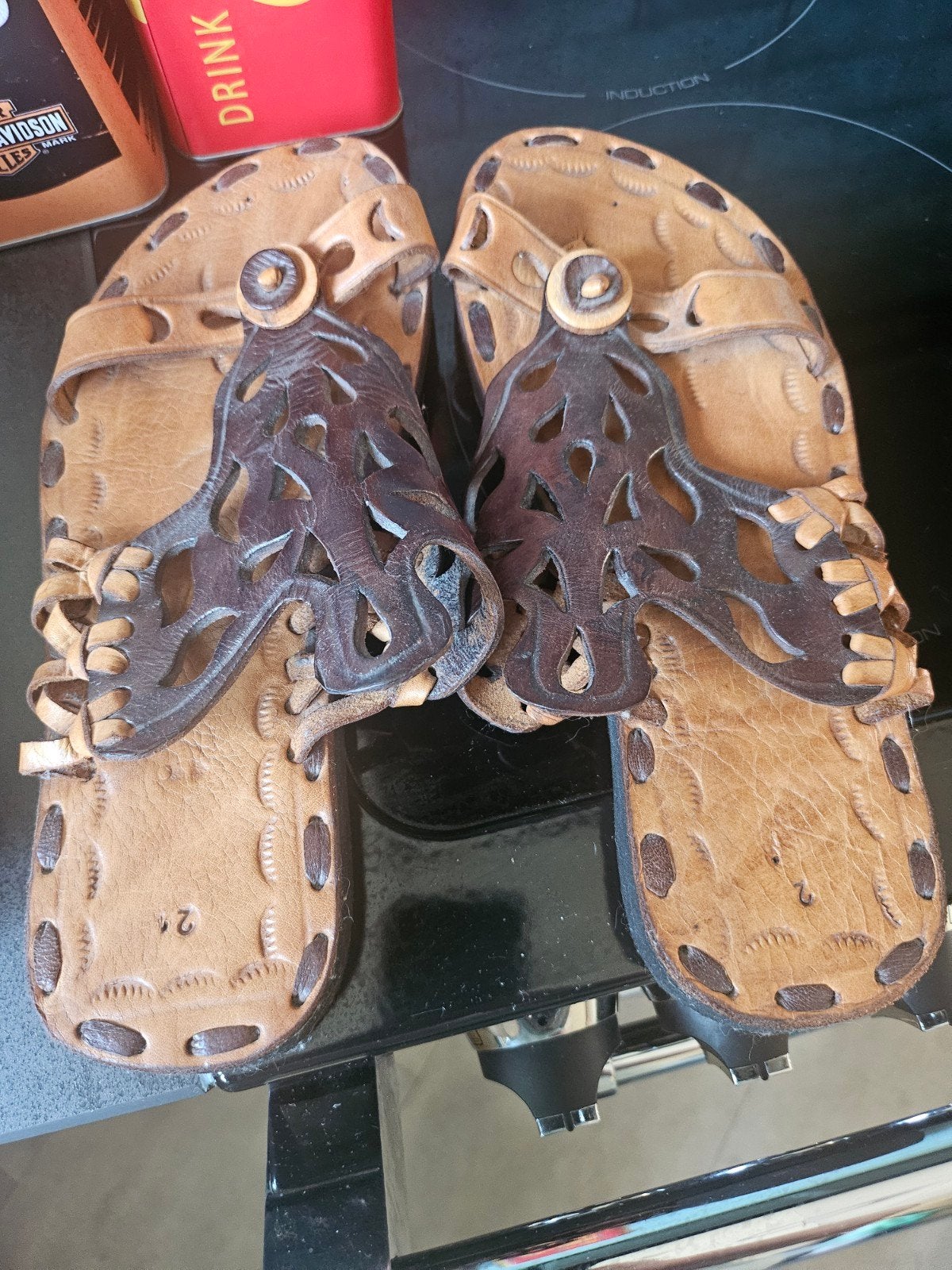 Handgemaakte Marokkaanse sandalen - Maat 41.5, Kleding | Dames, Schoenen, Ophalen of Verzenden, Zo goed als nieuw, Bruin, Sandalen of Muiltjes