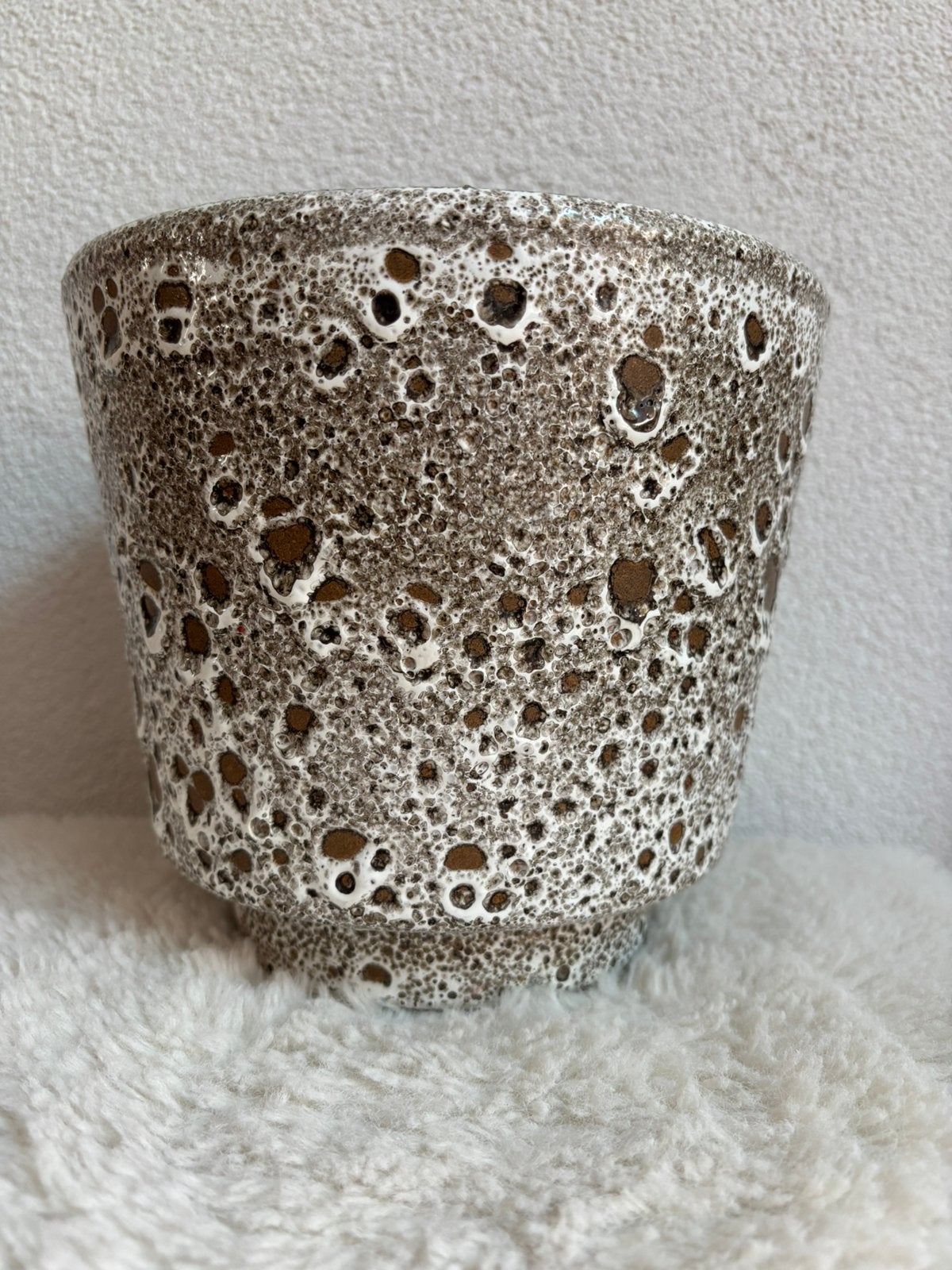 Grote fat lava bloempot West-Germany Keramik 18x20 cm, Tuin en Terras, Bloempotten, Rond, Ophalen of Verzenden, Zo goed als nieuw