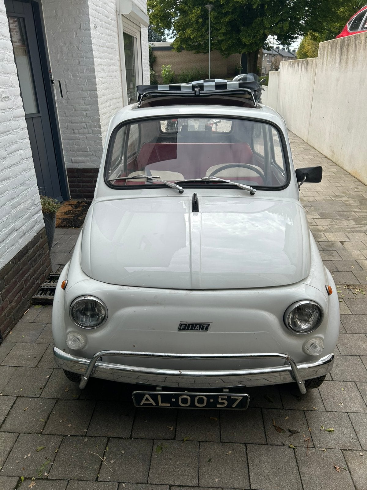 Fiat 500 L 1971 Wit oldtimer, Auto's, Fiat, Achterwielaandrijving, 514 kg, Leder en Stof, Wit
