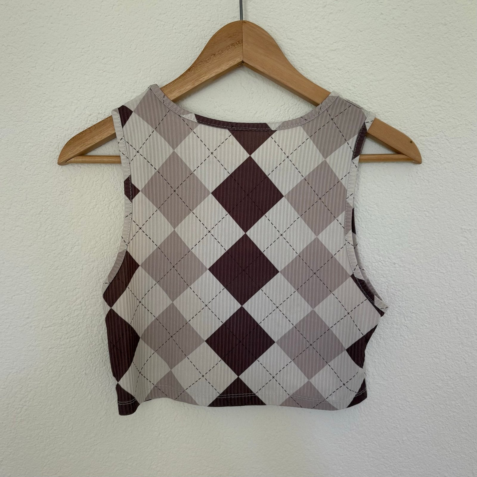 Shein top met argyle patroon - Maat S, Kleding | Dames, Tops, Zo goed als nieuw, Meerkleurig, Verzenden, Maat 36 (S)