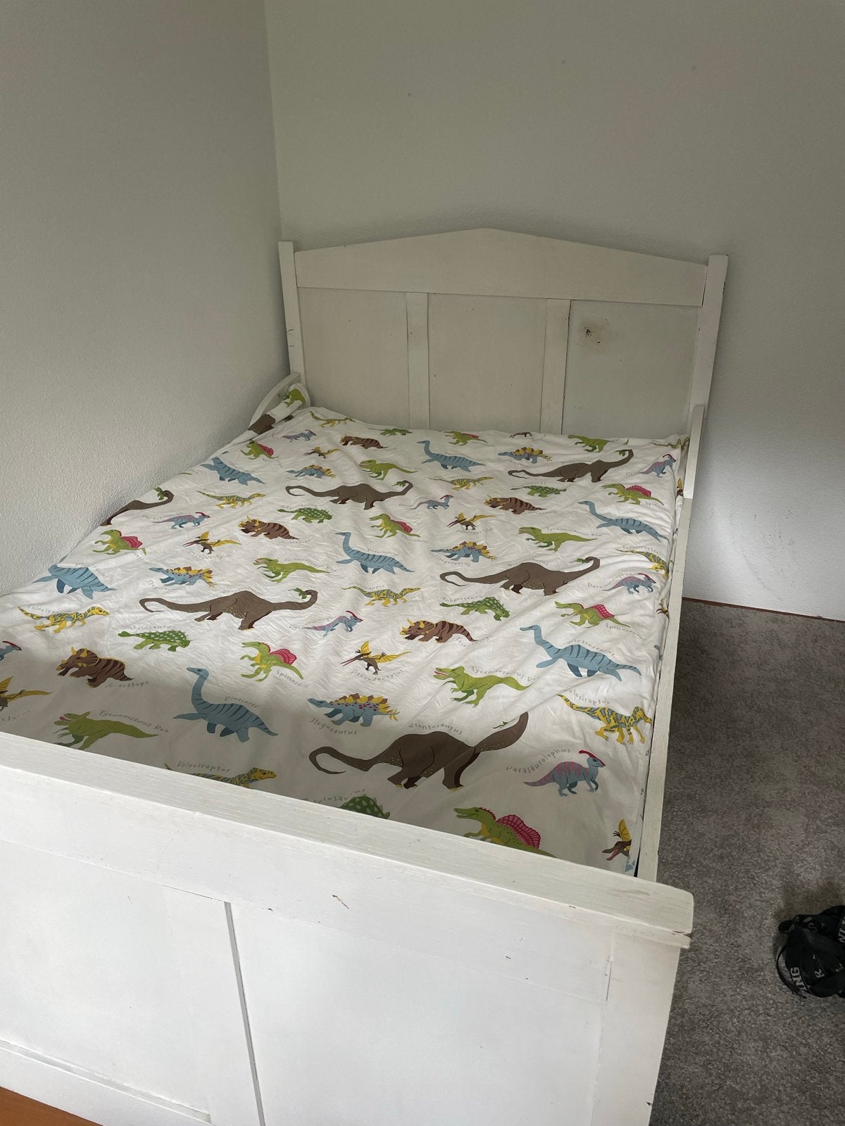 Wit eenpersoonsbed met lattenbodem, Ophalen, Gebruikt, Eenpersoons, Wit