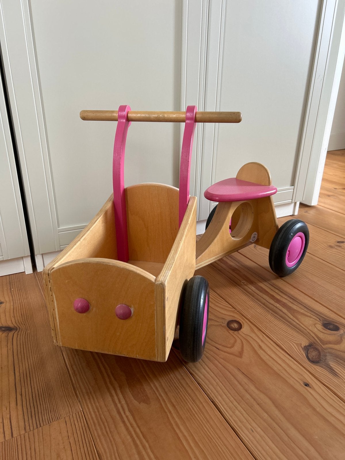 Van Dijk Houten bakfiets - Roze | ZGAN, Verzenden, Gebruikt, Loopfiets