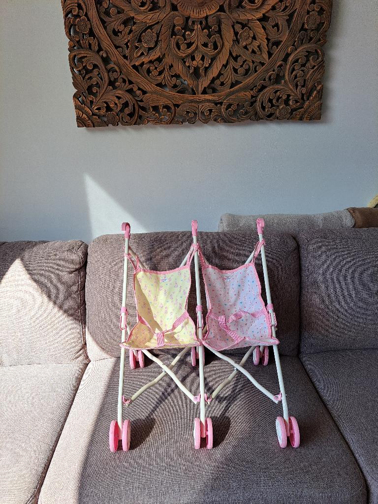 Mooie Baby Born poppen tweeling buggy, Ophalen of Verzenden, Gebruikt, Babypop
