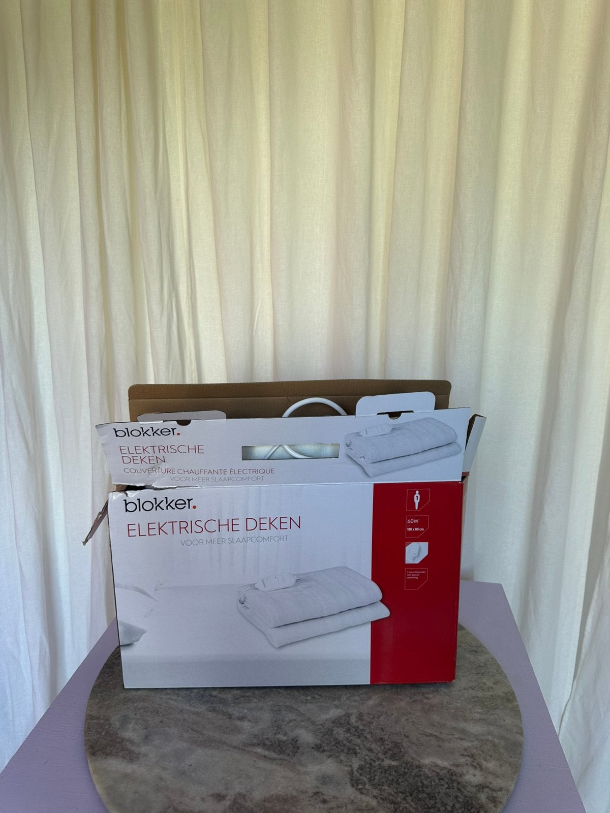 Elektrisch deken Blokker, Wit, 80 cm, Zo goed als nieuw, 150 cm
