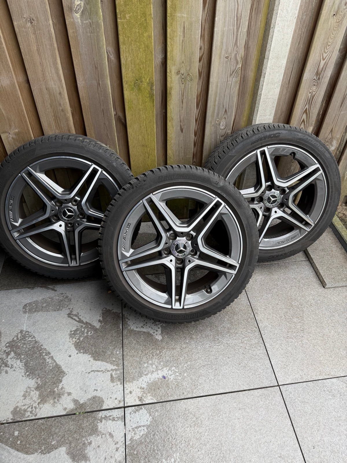 Mercedes-Benz AMG velgen met allseason banden, Ophalen, 18 inch, Gebruikt, Banden en Velgen