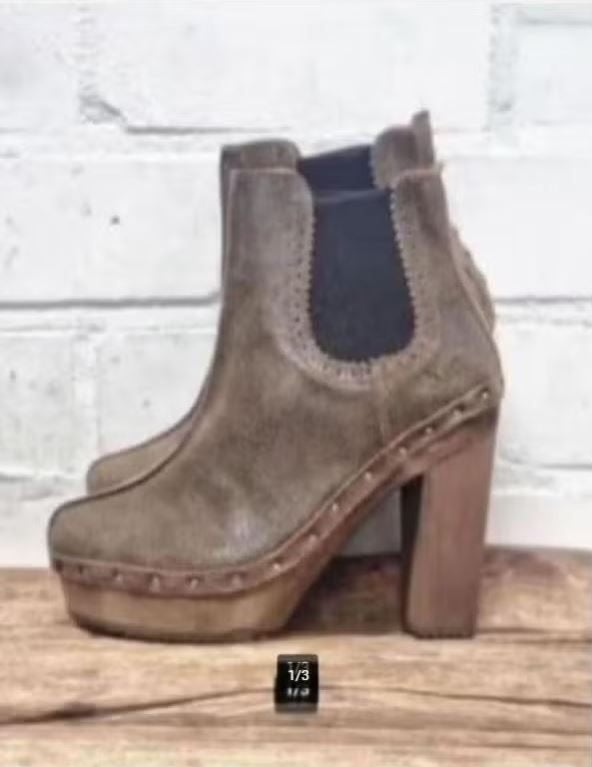 XUZ - Handmade leren klompjes laarzen maat 40 - Nieuw €200, Bruin, Lage of Enkellaarzen, Ophalen of Verzenden, X