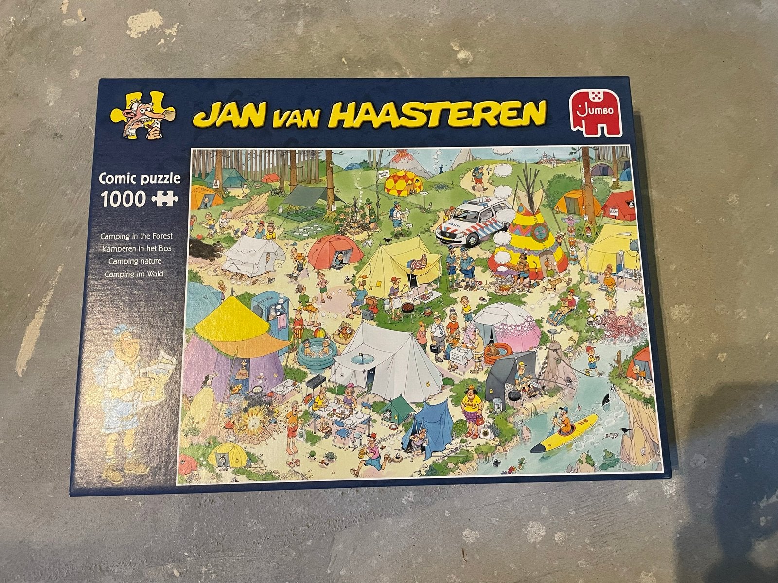 Jan van Haasteren Comic Puzzel - Kamperen in het Bos 1000 st, Hobby en Vrije tijd, Denksport en Puzzels, Ophalen of Verzenden