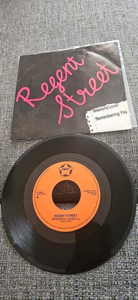Telstar-starlet-Regent Street-Weekend lover 1987, Cd's en Dvd's, Vinyl Singles, Ophalen of Verzenden, Zo goed als nieuw