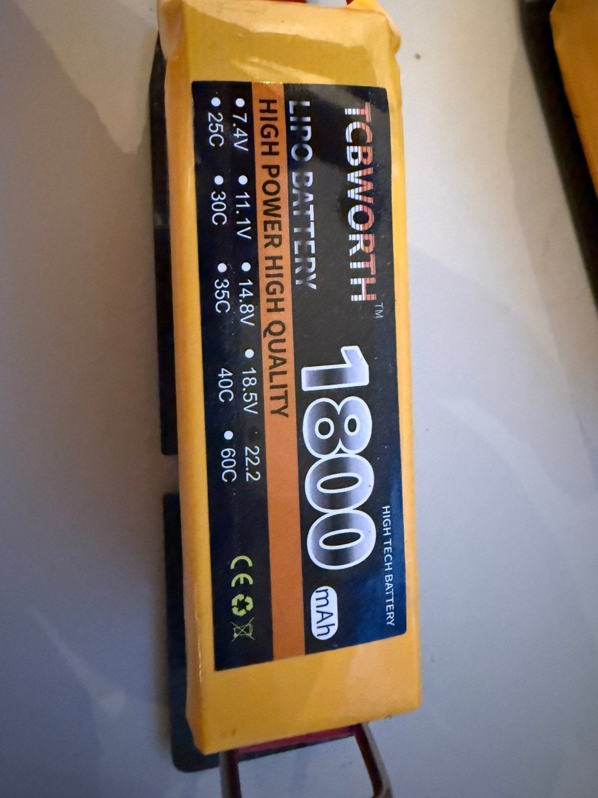Lipo accu TCBWorth 6s 1800 mah, Ophalen of Verzenden, Zo goed als nieuw