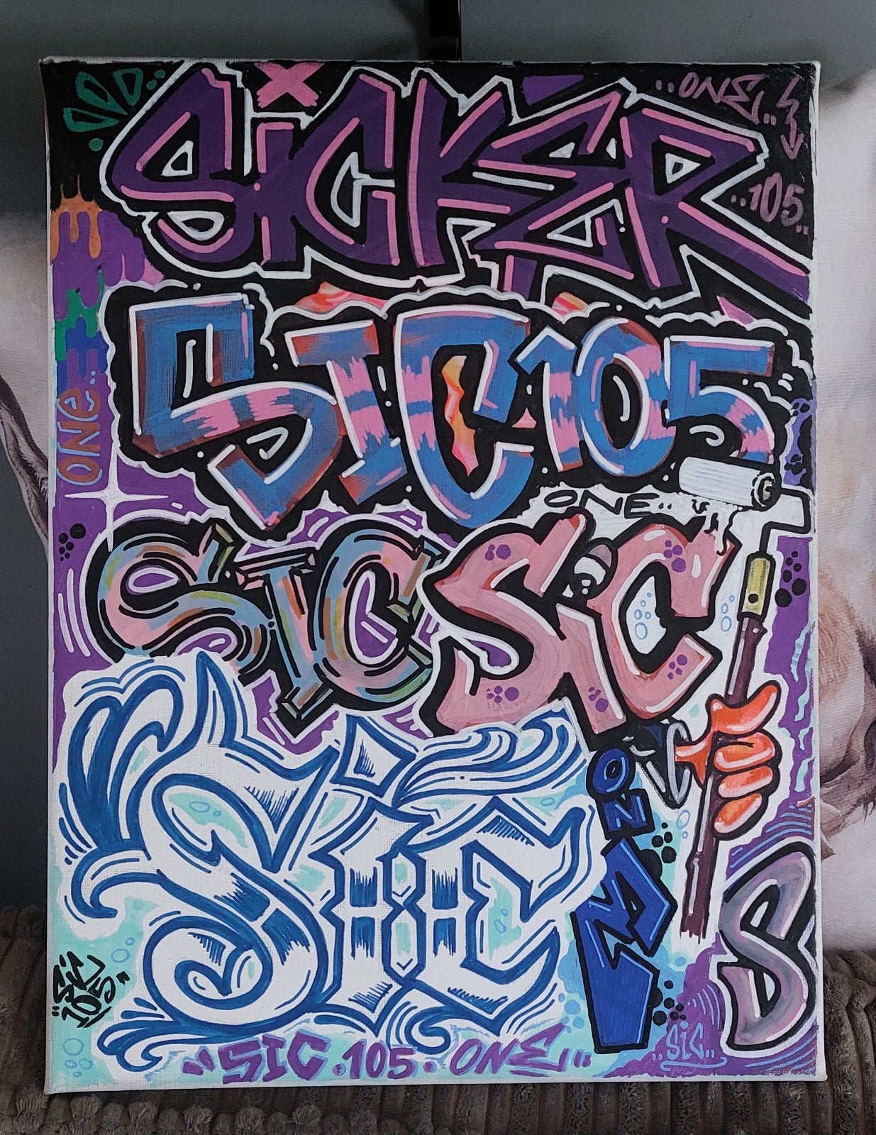 graffiti schilderij kunst graffitie, Ophalen of Verzenden