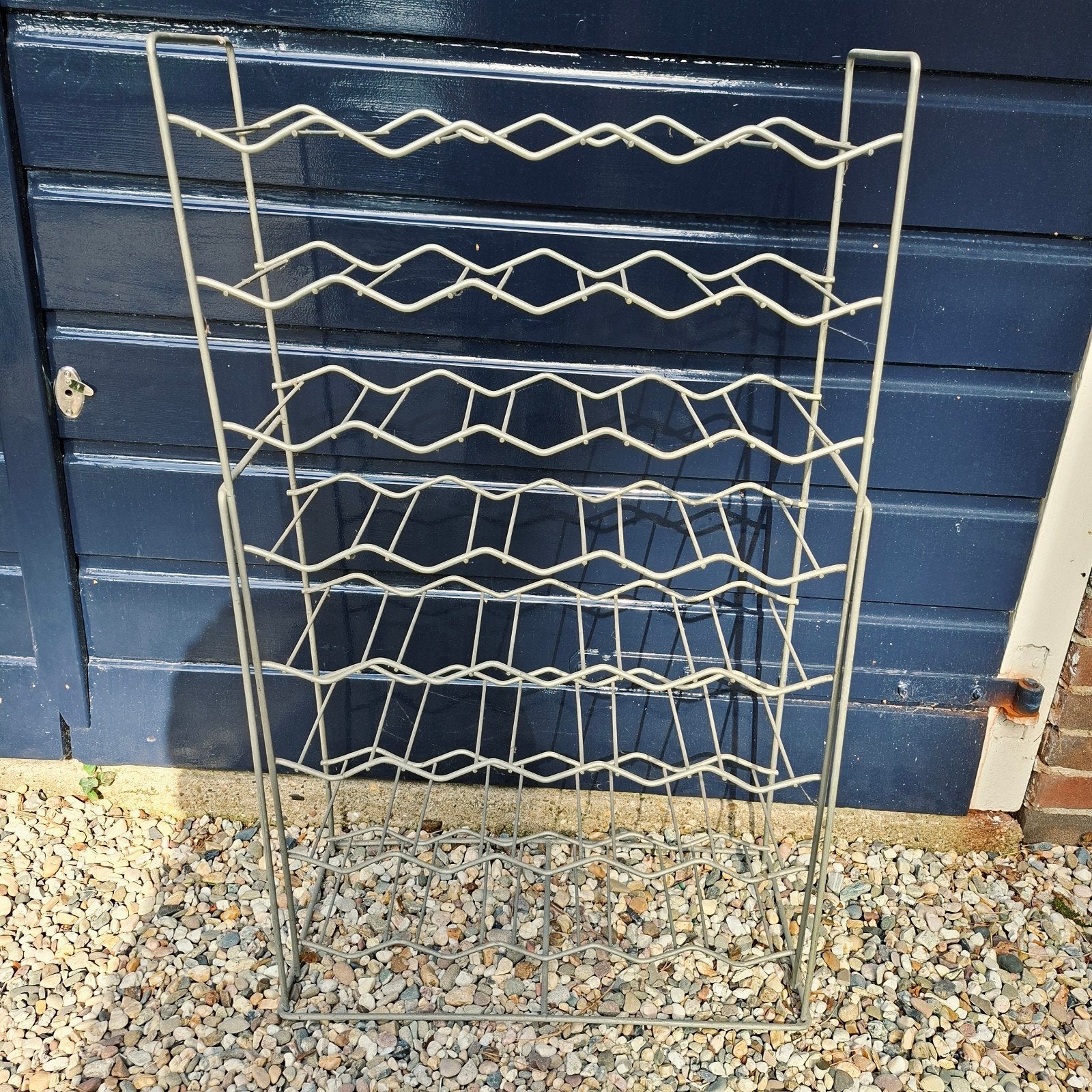 Vintage metalen wijnrek 1950 – 40 flessen – Rigidex-stijl, Ophalen, Gebruikt, Metaal