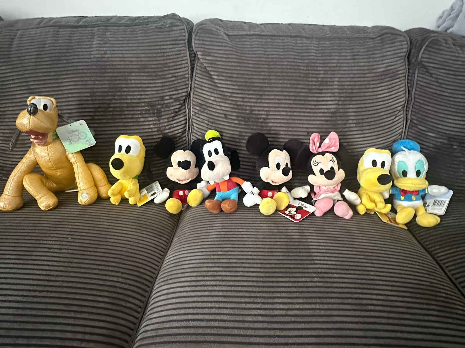 Disney knuffels: Mickey, Minnie, Pluto, Goofy, Donald, Katri, Ophalen, Disney, Geel, Hond
