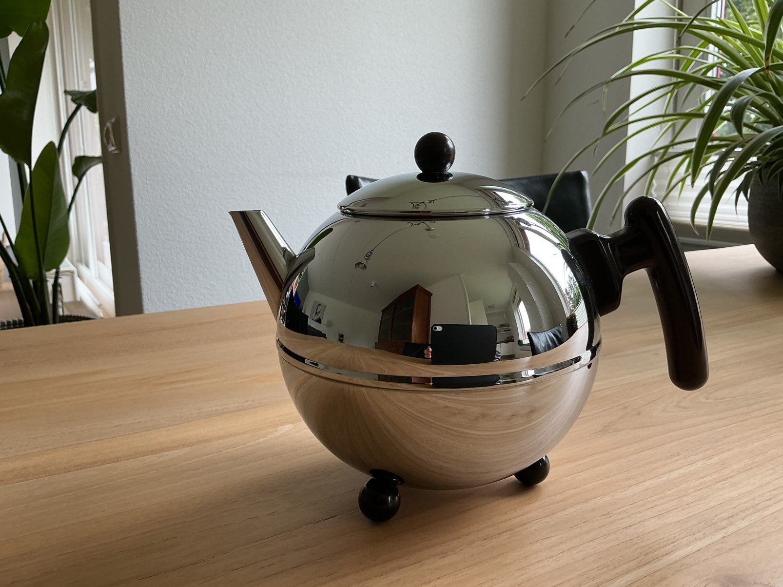 Douwe Egbert rvs dubbelwandige theepot., Huis en Inrichting, Keuken | Potten en Pannen, Ophalen, Overige typen, Zo goed als nieuw
