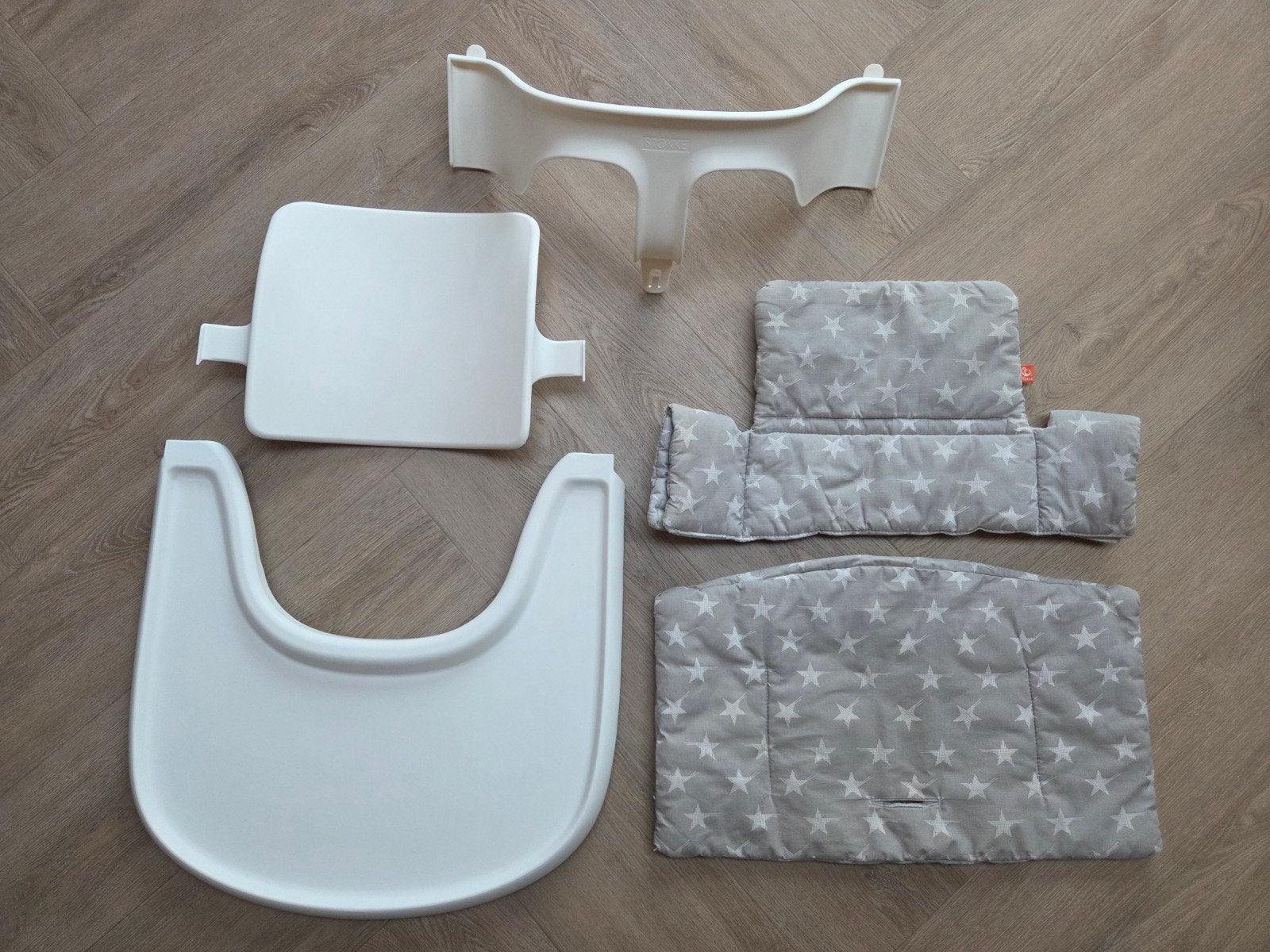 Stokke Tripp Trapp Baby Set met kussenset en eetblad, Ophalen of Verzenden, Zo goed als nieuw, Meegroeistoel, Afneembaar eetblad