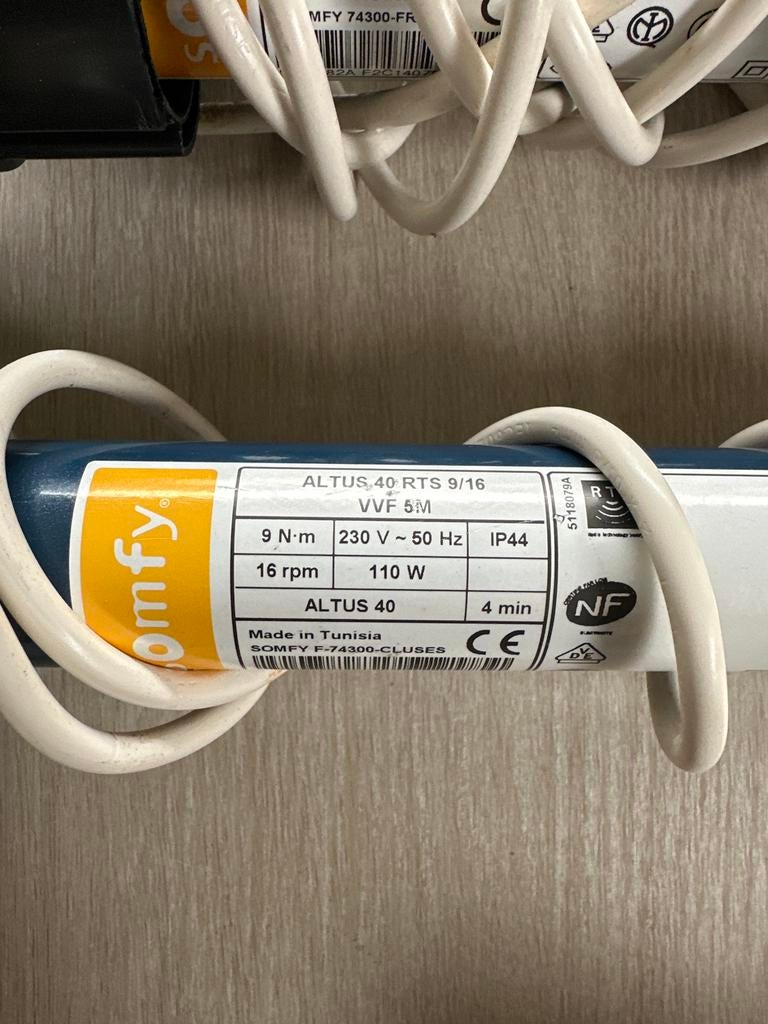 Somfy Altus 40 RTS 9/16 Rolluikmotor 110W, Ophalen of Verzenden, Zo goed als nieuw