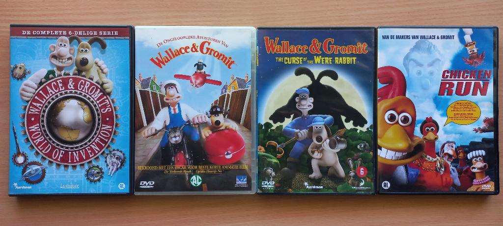 4x Aardman studios, Wallace & Gromit, Chicken run, Vanaf 6 jaar, Verzenden, Zo goed als nieuw