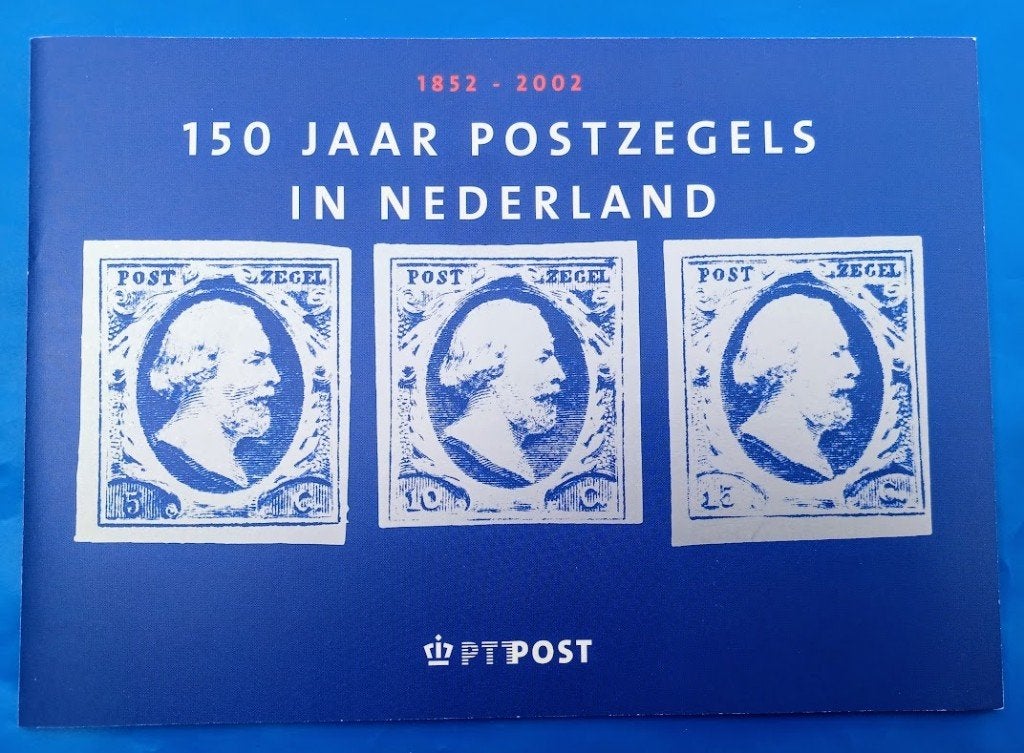 Mapje 150 jaar Postzegels in Nederland - Amphilex 2002, Ophalen of Verzenden, Na 1940, Gestempeld