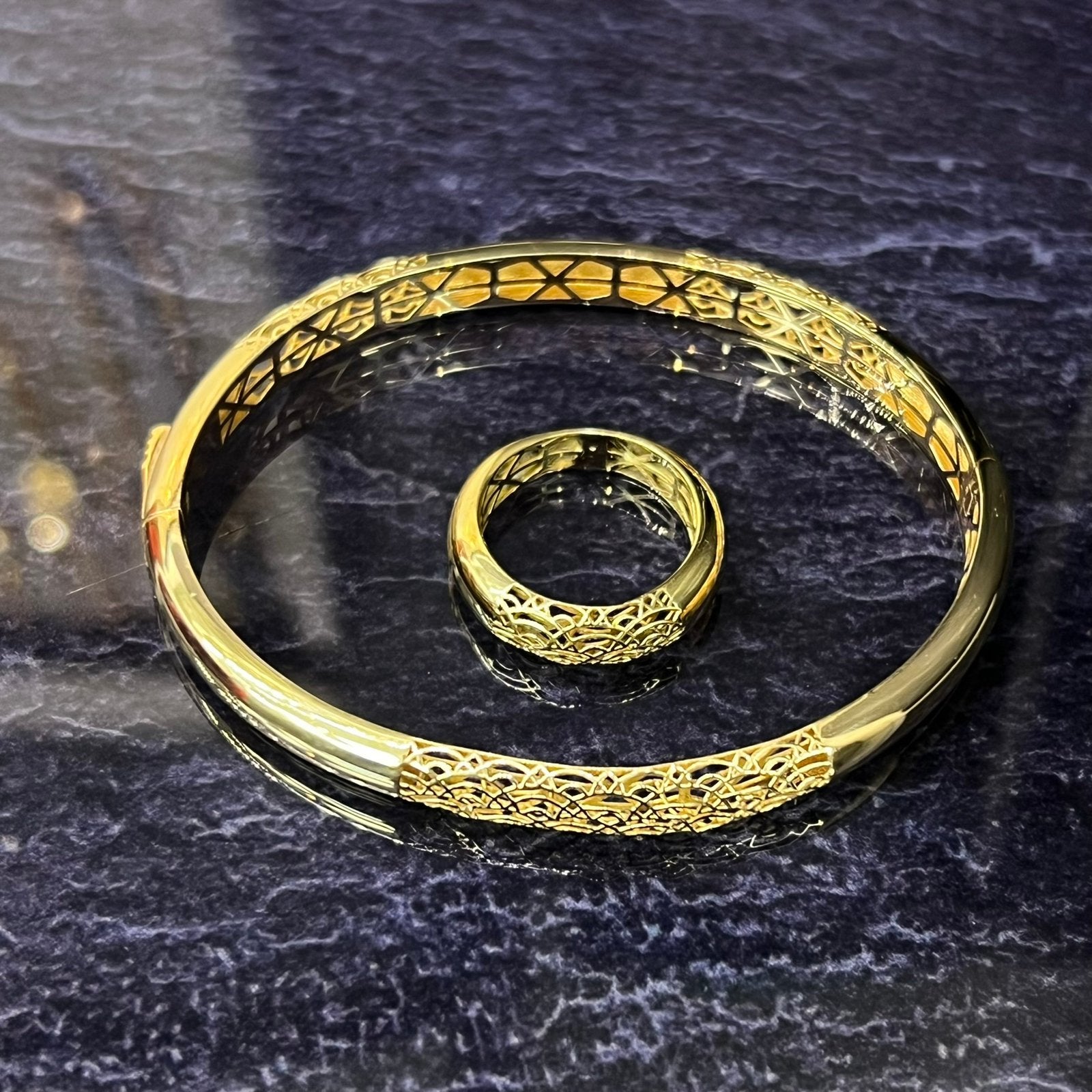 18 karaat gouden armband met ring Marokkaans goud, Sieraden, Tassen en Uiterlijk, Ophalen of Verzenden, Nieuw, Goud