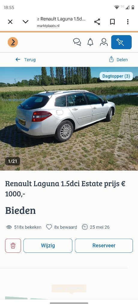 Renault Laguna 1.5 dci Estate 2011, Ophalen of Verzenden, Nieuw, Renault